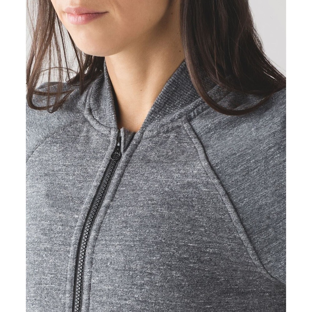 Lululemon Pleat To Street Bomber Jacket Heathered Gray Women's Size 10 H11148 - Picture 7 of 16